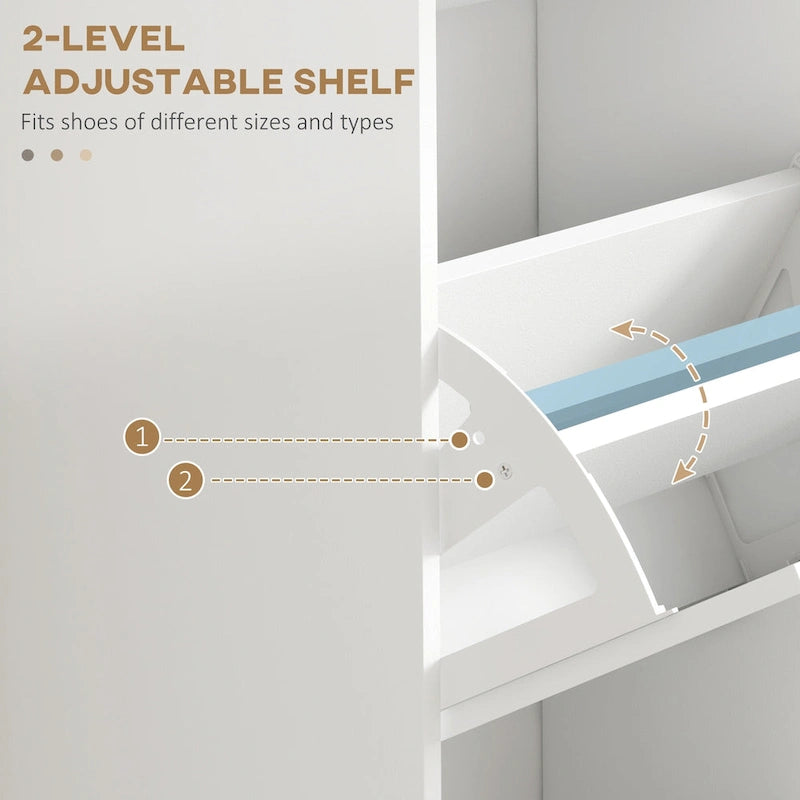 Slim Shoe Cabinet with Flip Doors