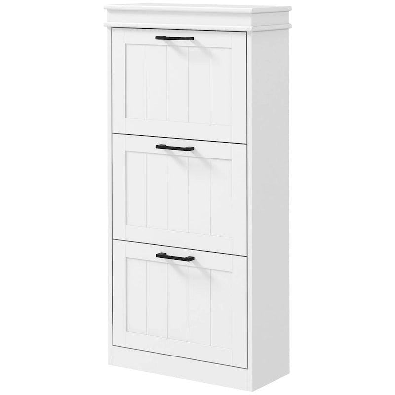 Schmaler Schuhschrank mit Klapptüren