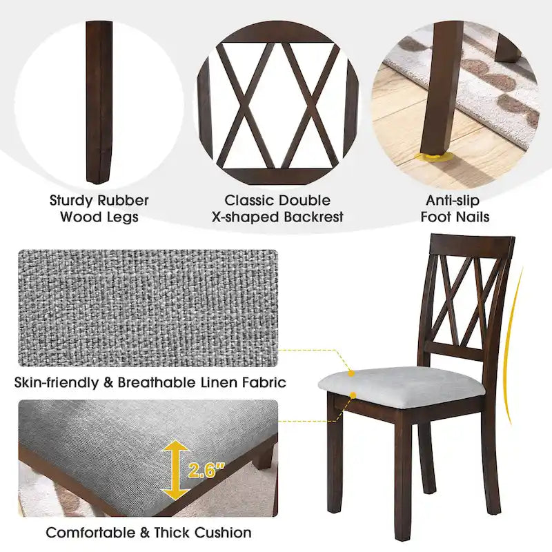 Dining Room Chairs Set of 2, Upholstered Fabric Side Chairs