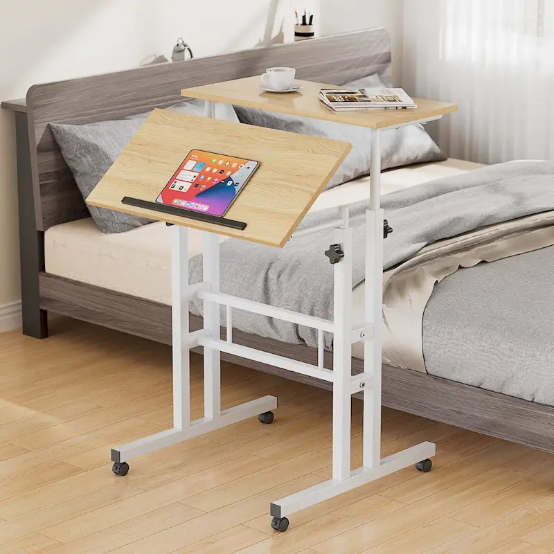 Portable Rolling Desk with Adjustable Height and Wheels