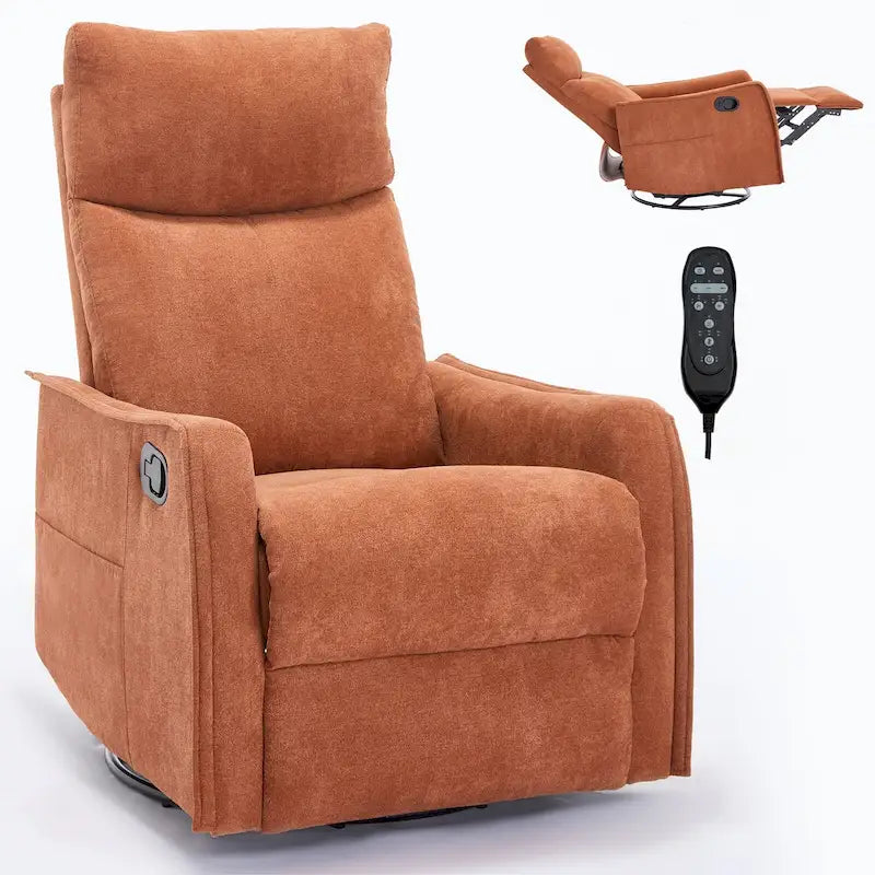 360 Swivel Rocking Recliner Chair with 8-Point Massage & Lumbar Heating