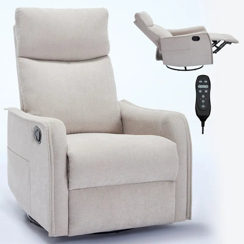 360 Swivel Rocking Recliner Chair with 8-Point Massage & Lumbar Heating