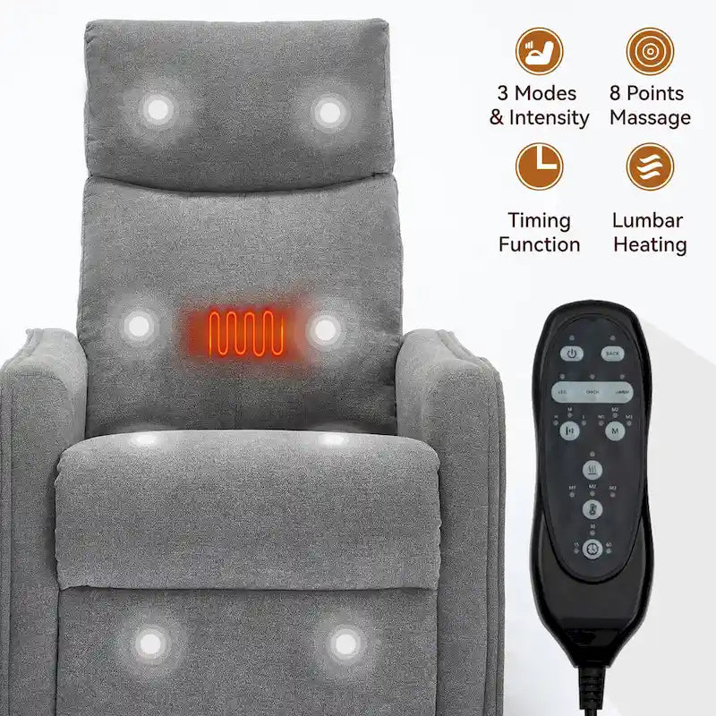 Otočné houpací relaxační křeslo s otočením o 360°, 8bodovou masáží a vyhříváním bederní oblasti