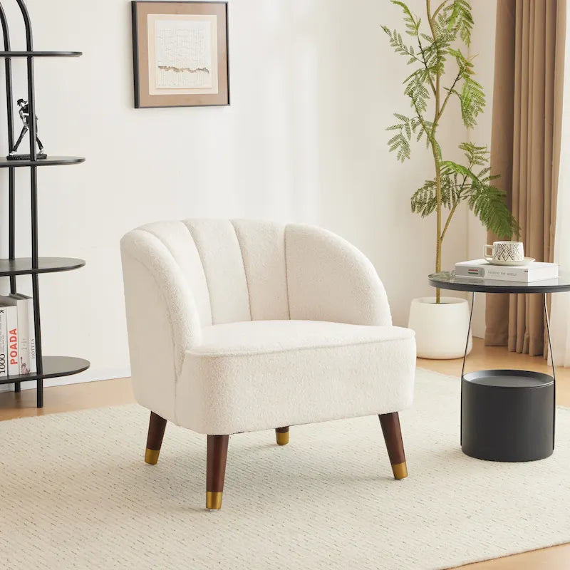 28.25" Upholstered Accent Chair With Sturdy Rubber Wood Legs for Living Room