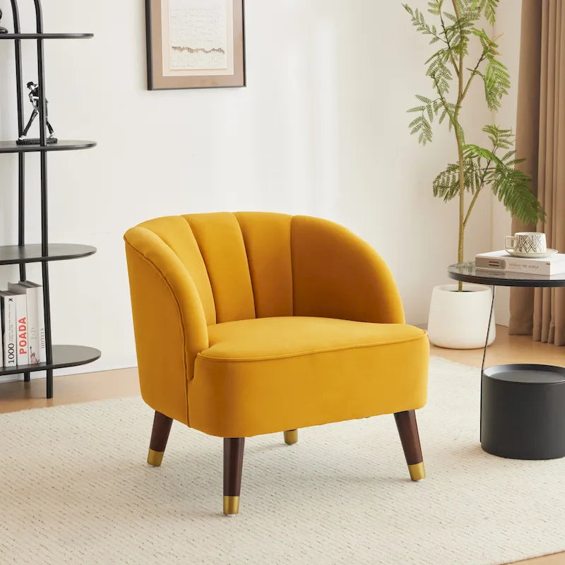 28.25" Upholstered Accent Chair With Sturdy Rubber Wood Legs for Living Room