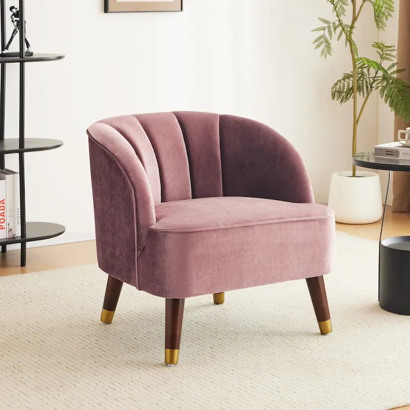 28.25" Upholstered Accent Chair With Sturdy Rubber Wood Legs for Living Room