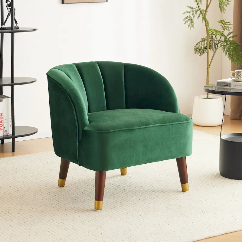 28.25" Upholstered Accent Chair With Sturdy Rubber Wood Legs for Living Room