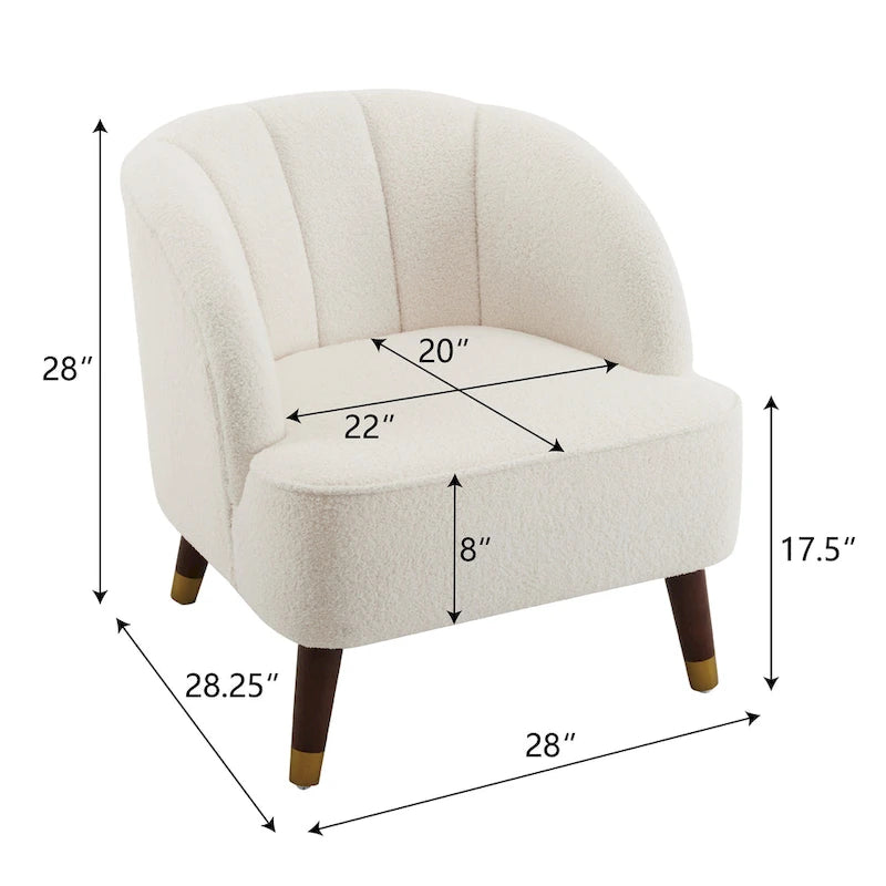 28.25" Upholstered Accent Chair With Sturdy Rubber Wood Legs for Living Room
