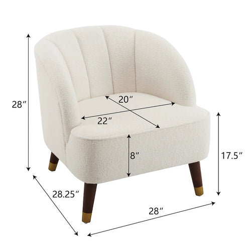 28.25" Upholstered Accent Chair With Sturdy Rubber Wood Legs for Living Room