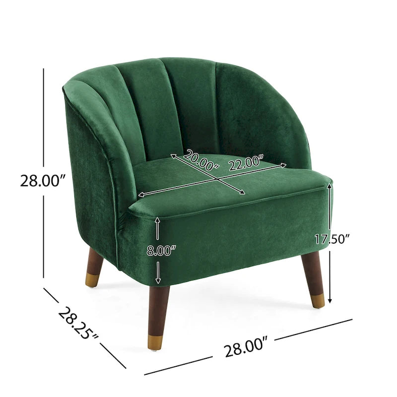 28.25" Upholstered Accent Chair With Sturdy Rubber Wood Legs for Living Room