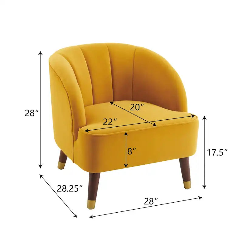28.25" Upholstered Accent Chair With Sturdy Rubber Wood Legs for Living Room