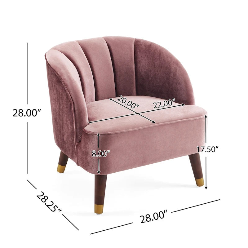 28.25" Upholstered Accent Chair With Sturdy Rubber Wood Legs for Living Room