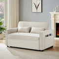 Linen Convertible Loveseat Sleeper Sofa with Adjustable Backrest