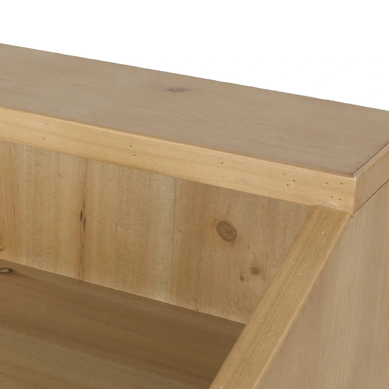 Beistelltisch mit Aufsatz und Rattan-Details