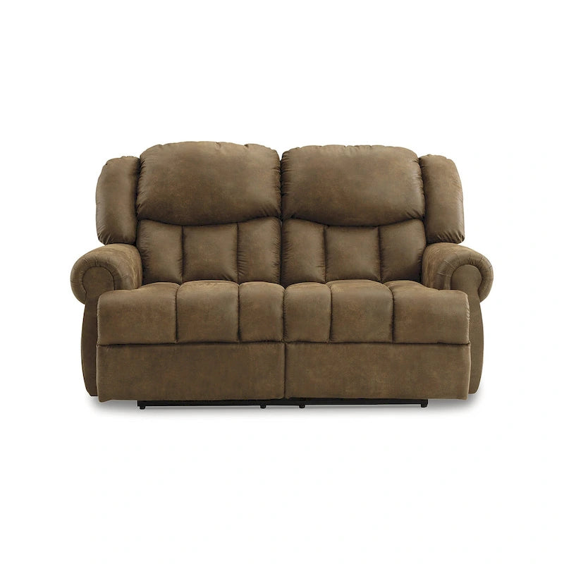 Hnědá polohovací dvojpohovka - 75W x 42D x 47H