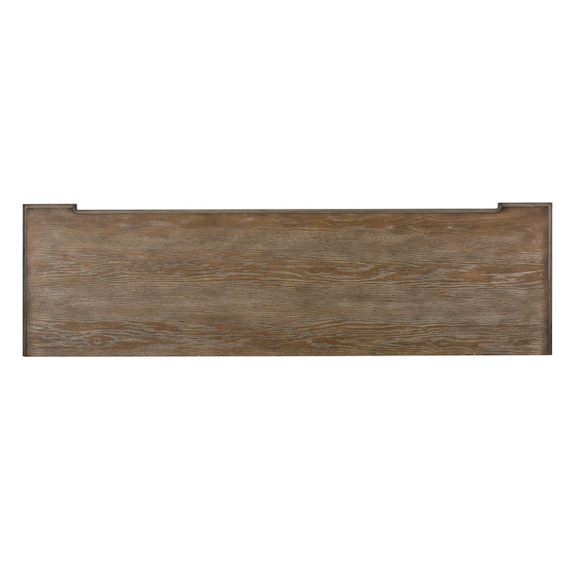 Weathered Brown & Antique White 7-Drawer Dresser & Mirror