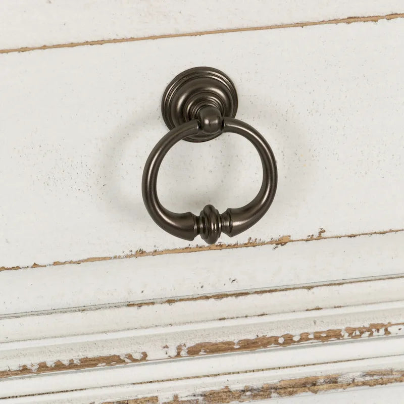 Weathered Brown & Antique White 7-Drawer Dresser & Mirror