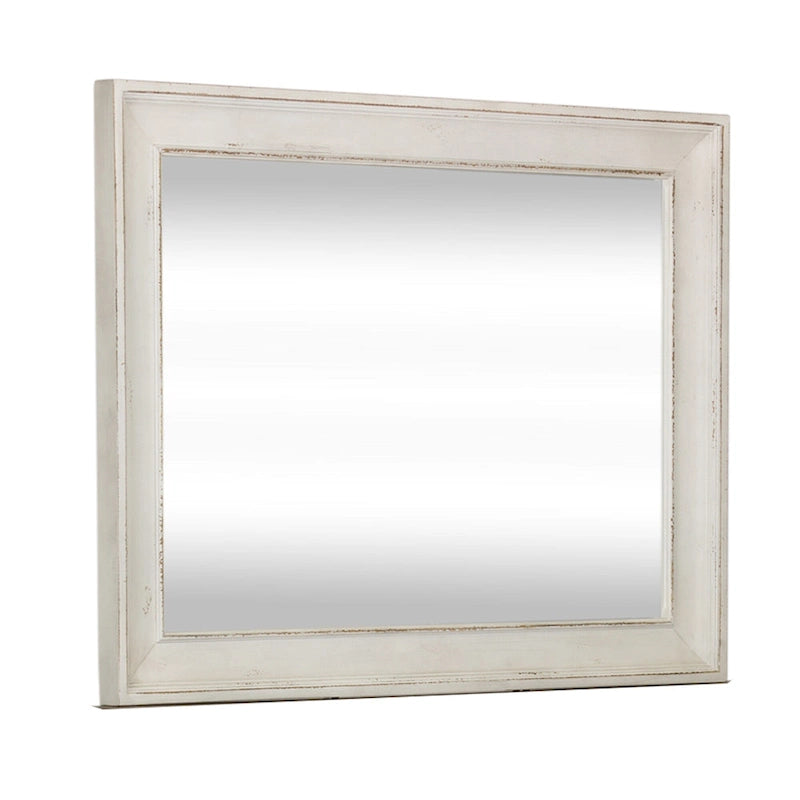 Weathered Brown & Antique White 7-Drawer Dresser & Mirror