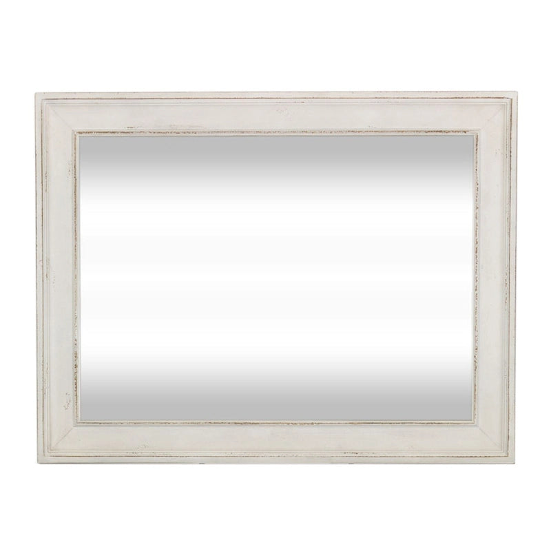 Weathered Brown & Antique White 7-Drawer Dresser & Mirror