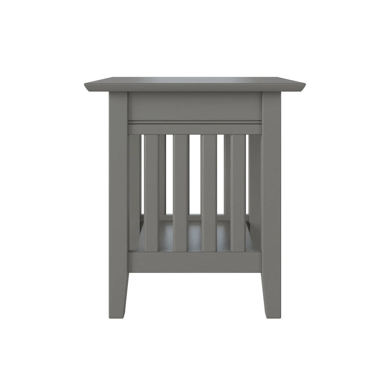 End Table with USB Charging Station, Grey
