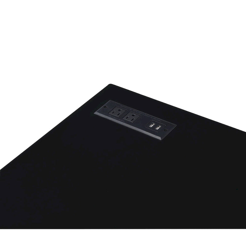 Ocelový počítačový stůl o délce 47 palců s USB porty
