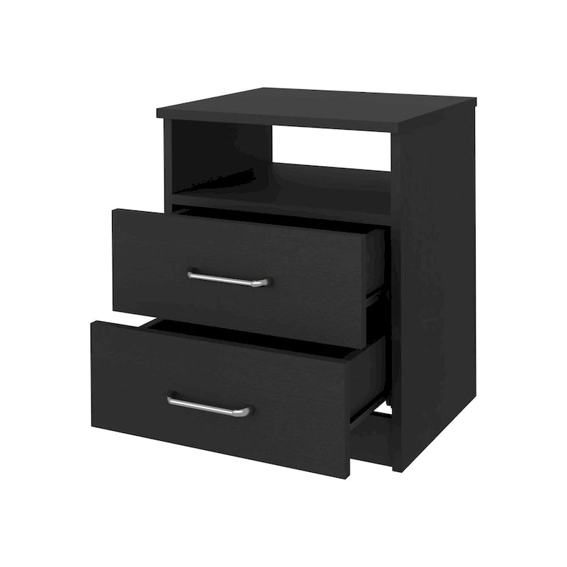 Nightstand with Two Drawers and One Shelf
