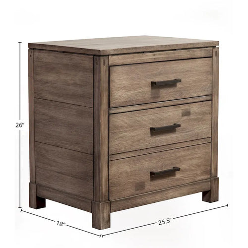 2-Drawer Nightstand in Weathered Grey