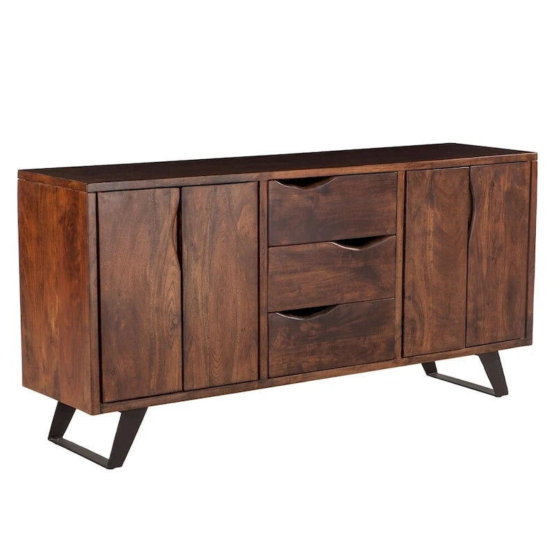Sideboard aus Akazienholz, 68 Zoll, in Walnussholzoptik