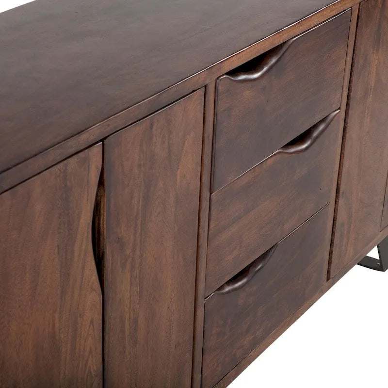 Sideboard aus Akazienholz, 68 Zoll, in Walnussholzoptik
