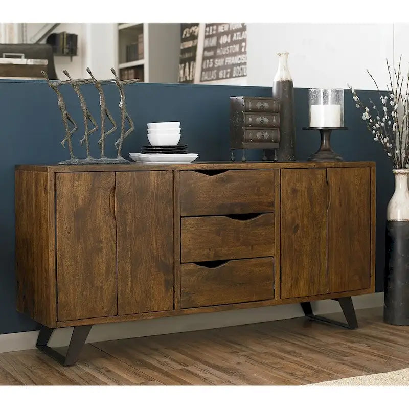 Sideboard aus Akazienholz, 68 Zoll, in Walnussholzoptik