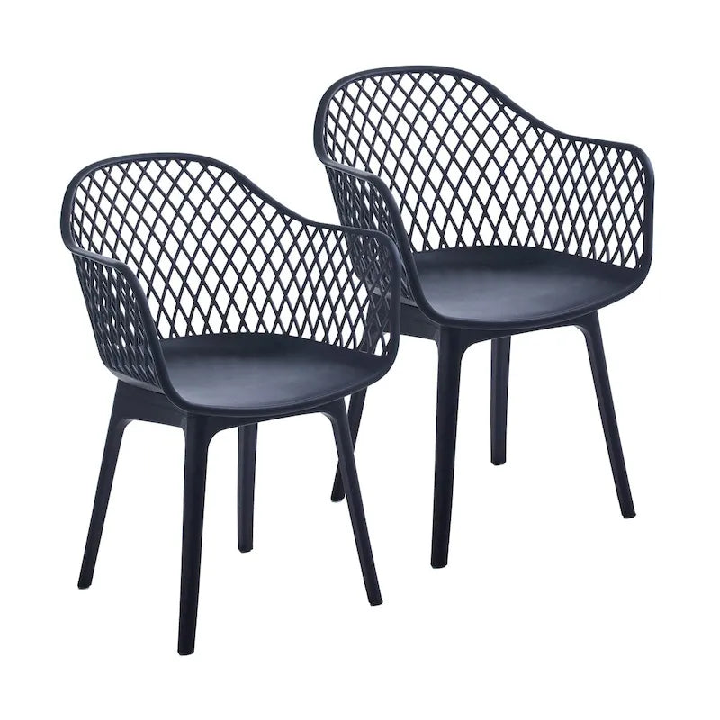 Dining Chairs Set Of 2, Plastic Shell And Legs