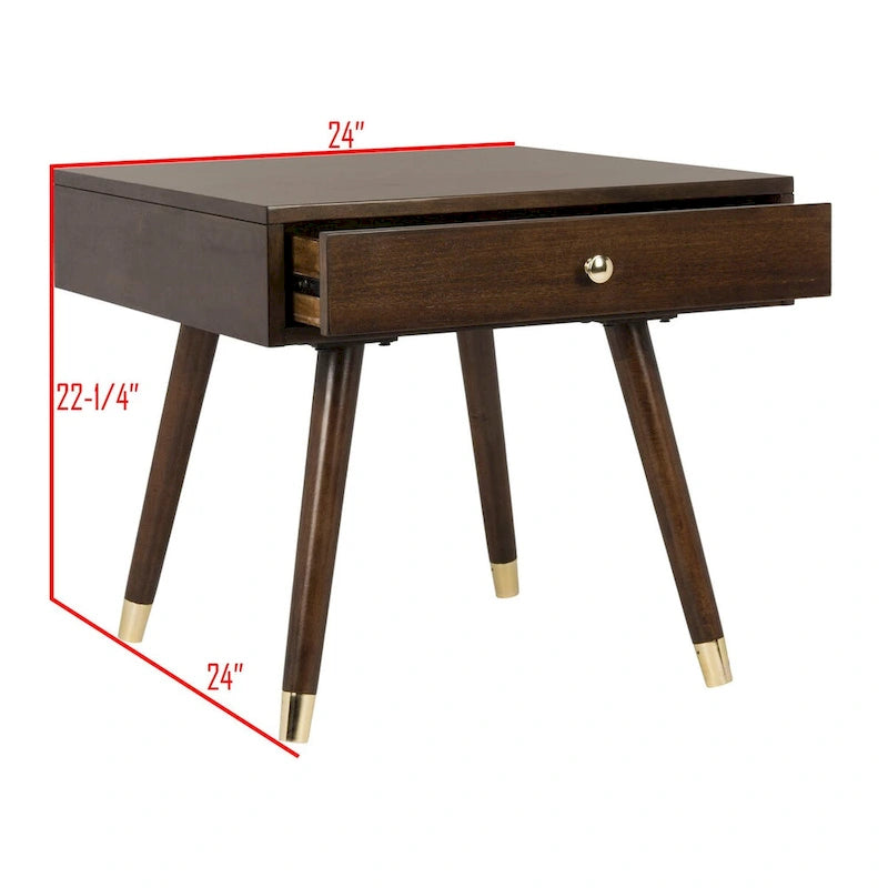 Gold Cap End Table - 24Wx24Dx22H