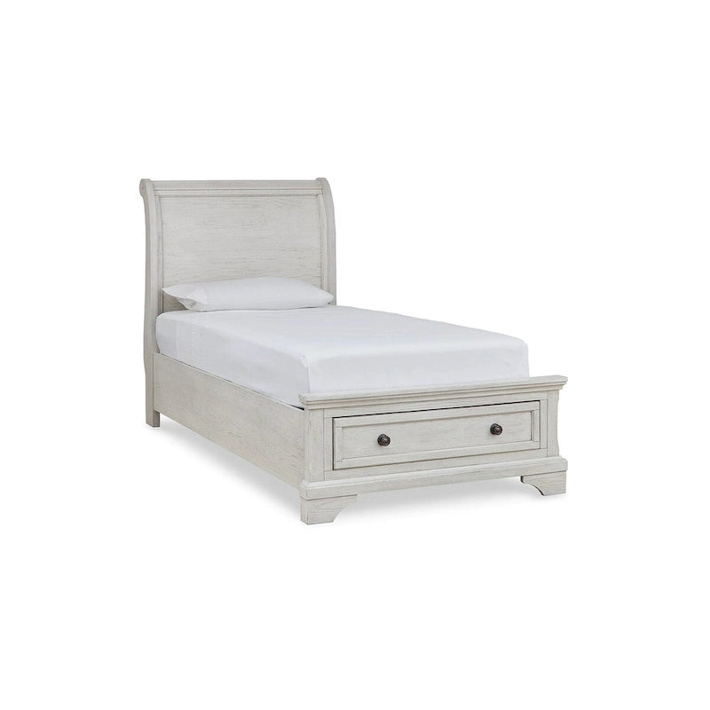 Antique White Twin Sleigh Storage Bed