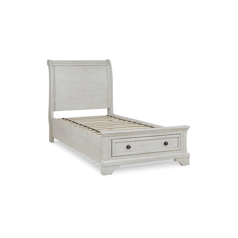 Antique White Twin Sleigh Storage Bed