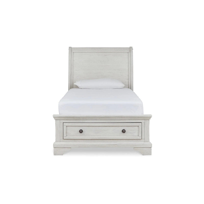 Antique White Twin Sleigh Storage Bed