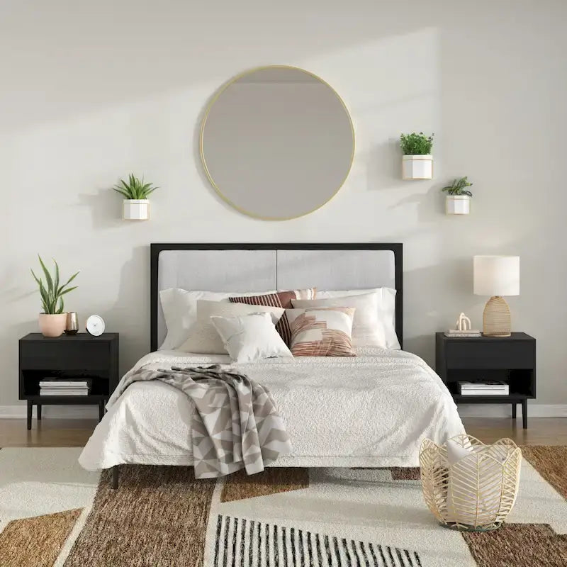 Queen Size Bed with Low-Profile Platform Frame