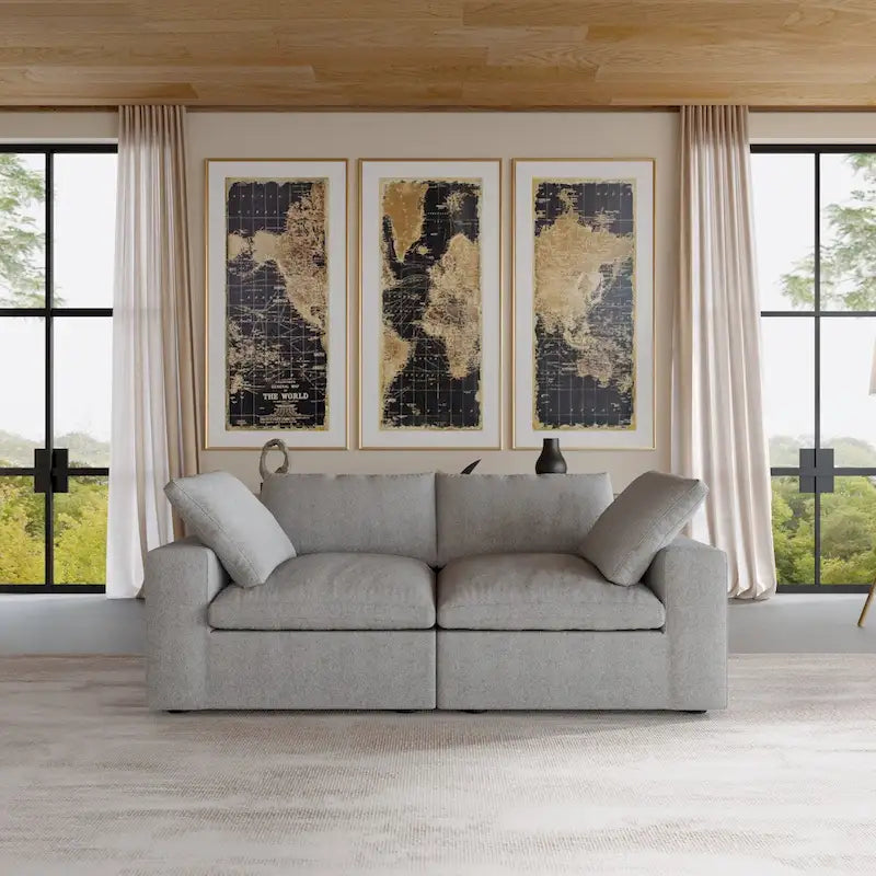 2-Seater Sofa Couch with Pillows for Living Room