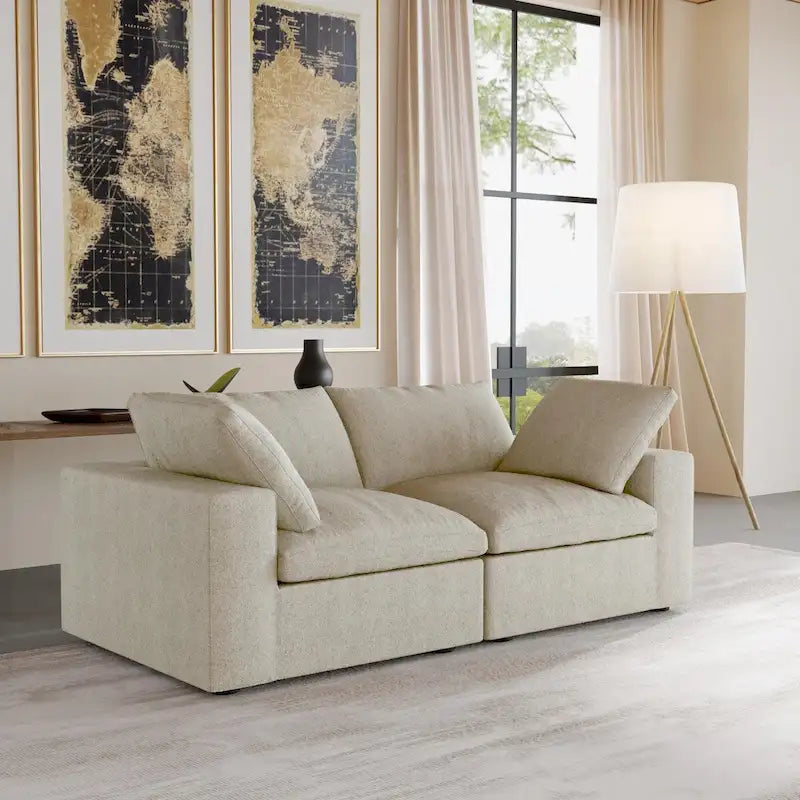 2-Seater Sofa Couch with Pillows for Living Room