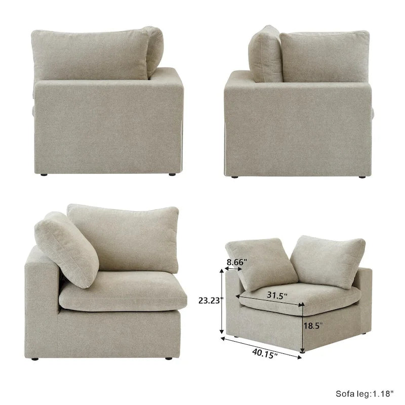 2-Seater Sofa Couch with Pillows for Living Room