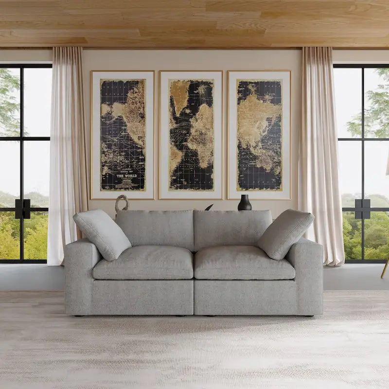 2-Seater Sofa Couch with Pillows for Living Room