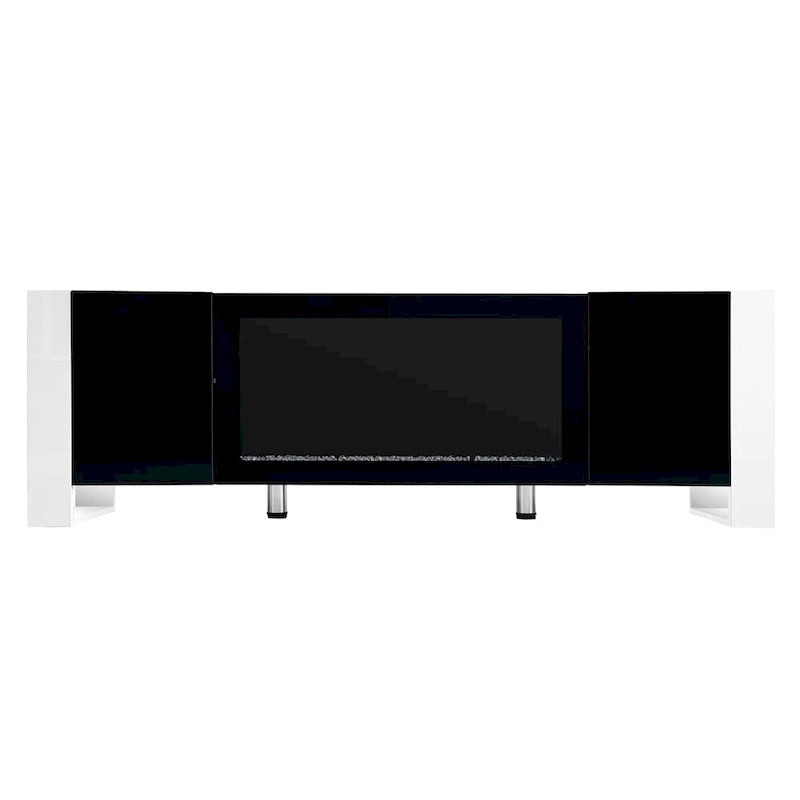 TV stolek s elektrickým krbem 34 palců a skříňkami
