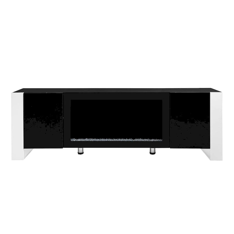 TV stolek s elektrickým krbem 34 palců a skříňkami