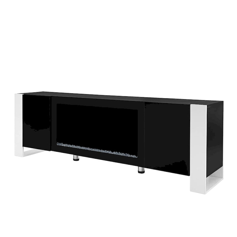 TV stolek s elektrickým krbem 34 palců a skříňkami