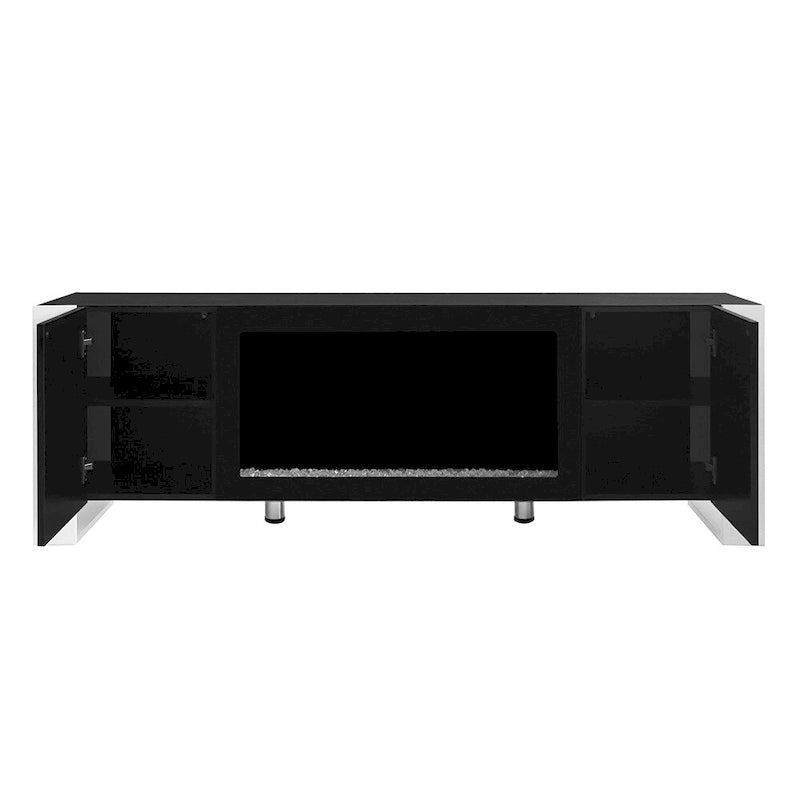 TV stolek s elektrickým krbem 34 palců a skříňkami