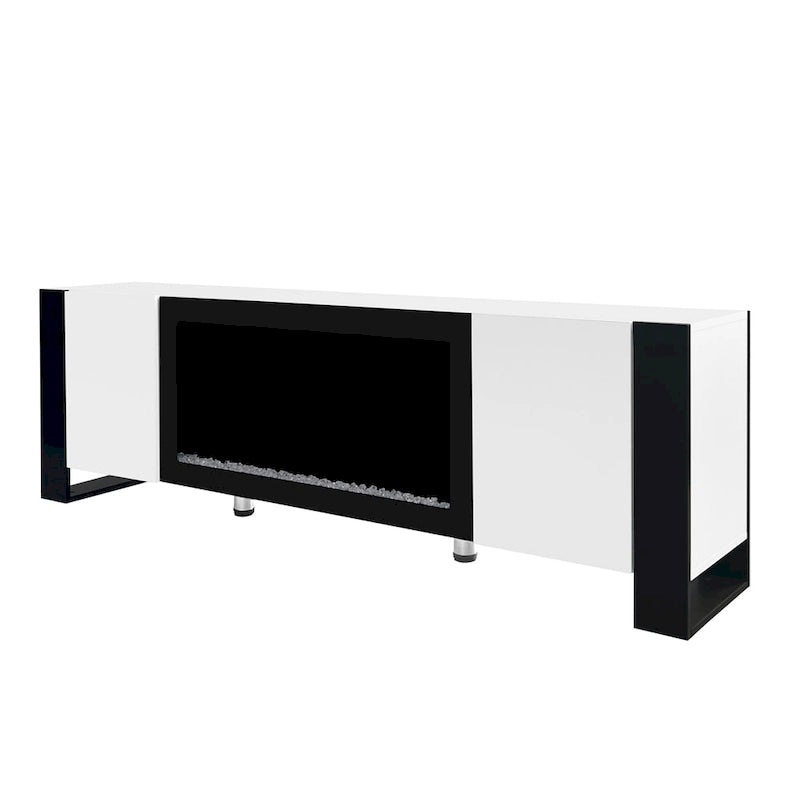 TV stolek s elektrickým krbem 34 palců a skříňkami