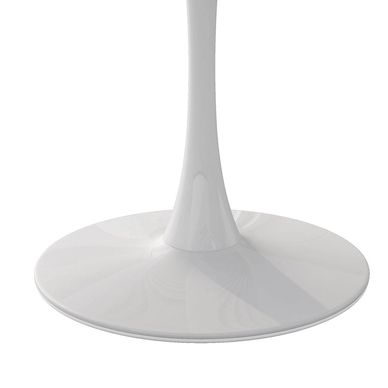 Modern Round Dining Table with Metal Base