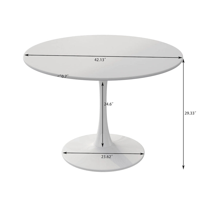 Modern Round Dining Table with Metal Base