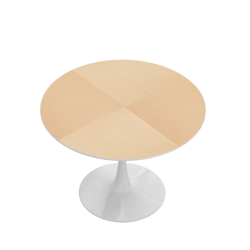 Modern Round Dining Table with Metal Base