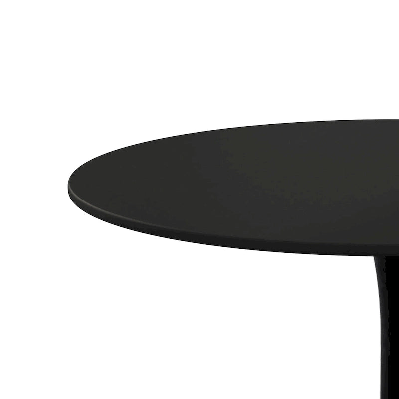 Modern Round Dining Table with Metal Base