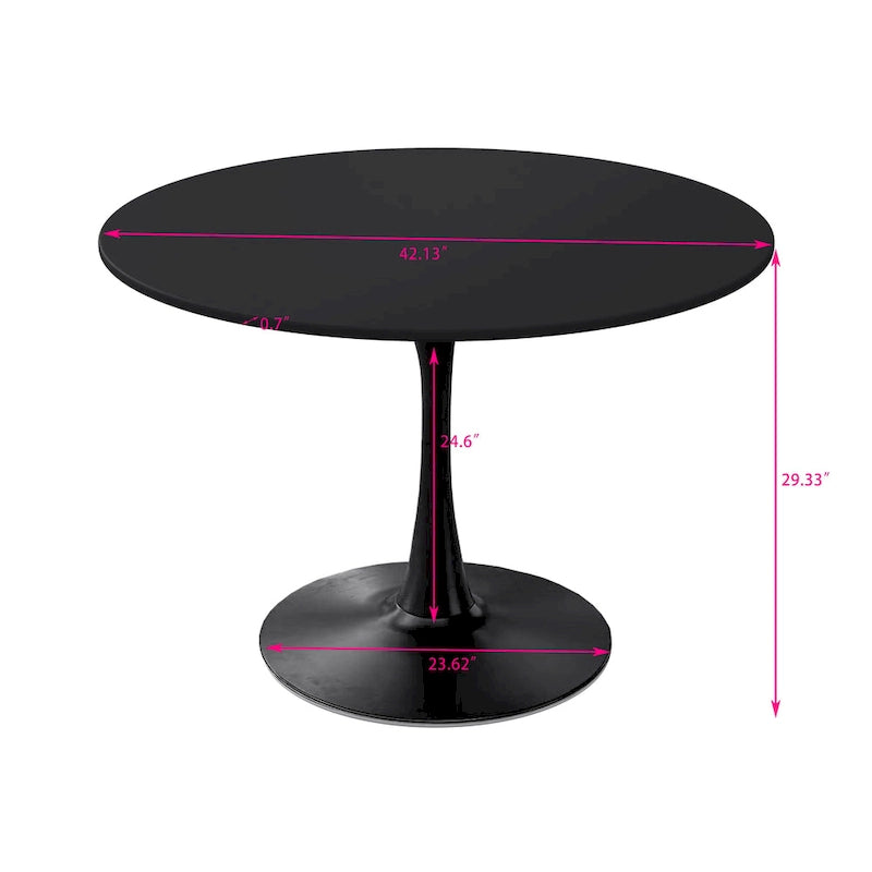 Modern Round Dining Table with Metal Base